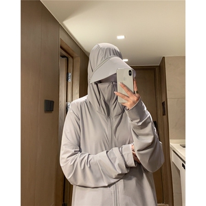 清凉一夏胖mm冰丝大码防晒服外套垂感透气百搭宽松连帽夹克女图片