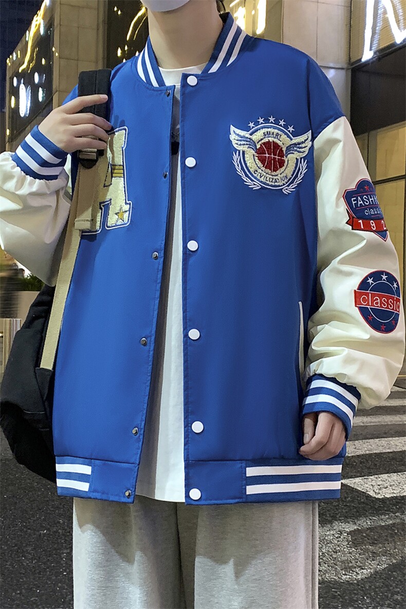 2026新款美式棒球服宽松休闲潮流痞帅立领夹克A436-22129-P68,男装夹克,电商A436
