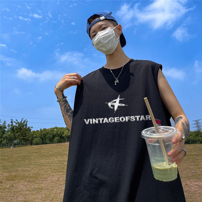 夏季宽松百搭星星无袖背心男DT65005P25控38,男装背心/马甲,电商A268