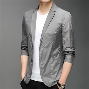 2023夏季新款中青年西装男西服简约外套商务休闲单西男装防晒服,男装西服,电商B212（原钱塘6029）