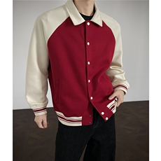 重磅420克boxy短款开衫翻领卫衣外套棒球服撞色外套男D9898-P68，女装短外套，星座610B-1
