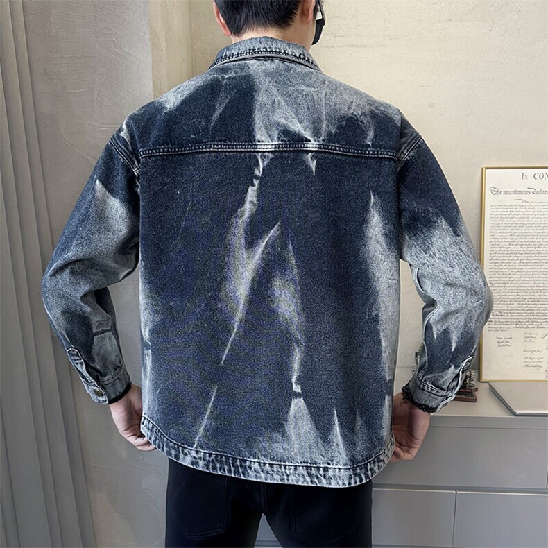 C317-59931-P1452025春季新款渐变水洗重工艺牛仔夹克外套男,男装工装外套,电商C317