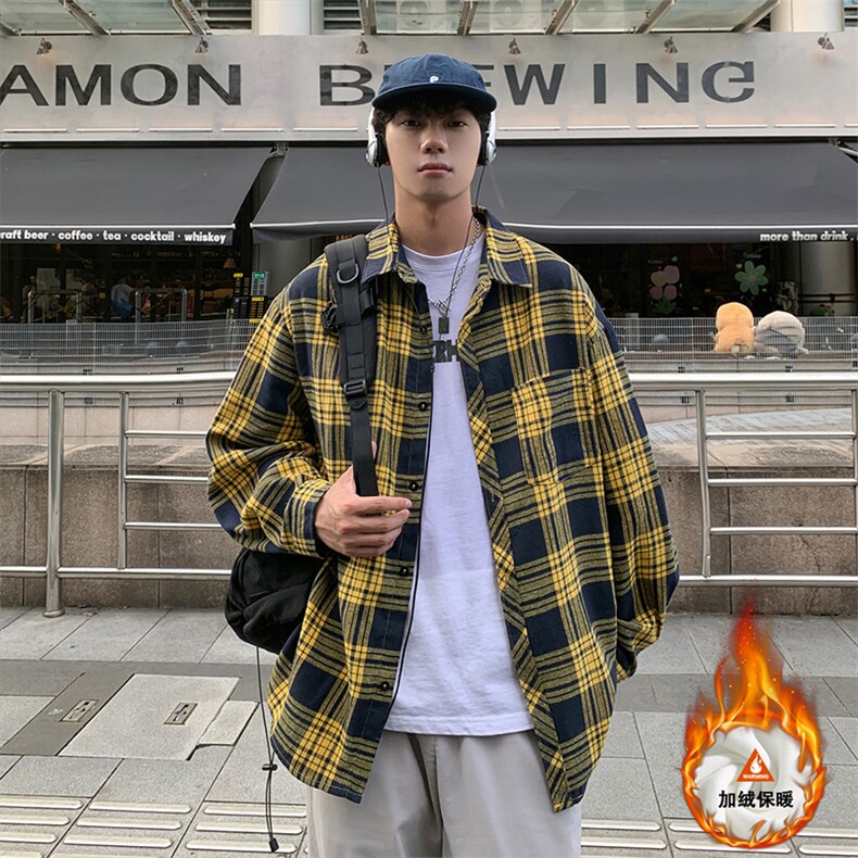秋季新款格子衬衣男女宽松休闲百搭上衣C2167-特P32/CJ9735-特P40,男装衬衫,电商A007