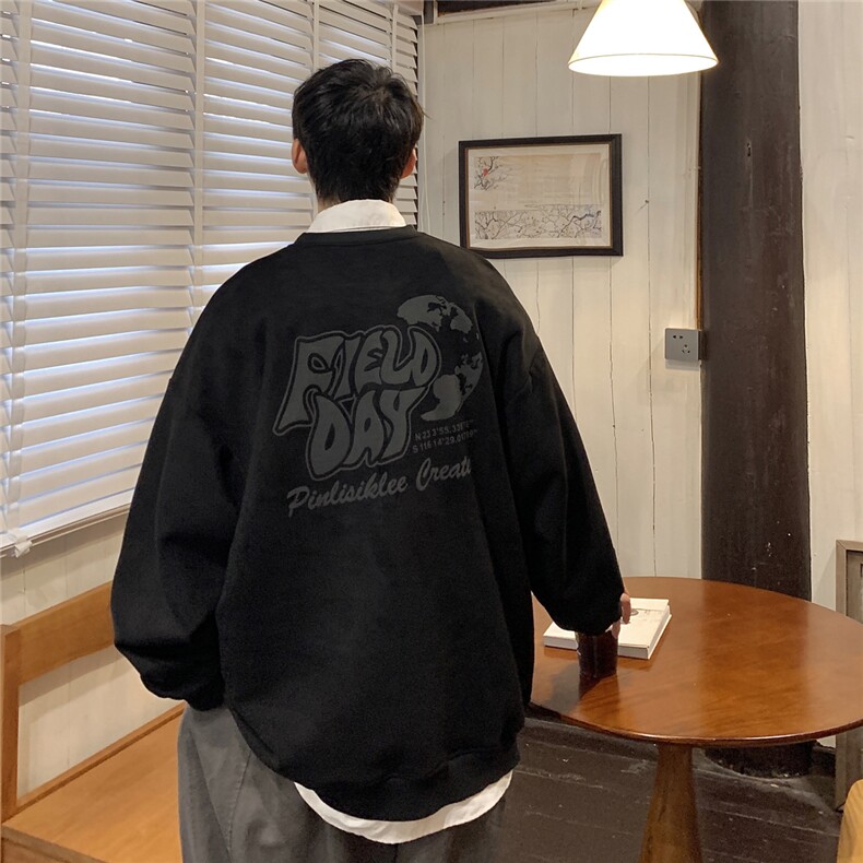 2024秋冬字母印花男士麂皮套头卫衣WY113/P58控78-90涤纶10氨纶,男装卫衣,电商A148