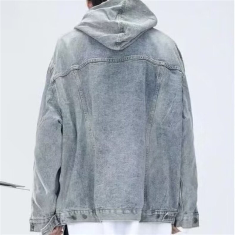 JK8605-P56美式复古潮牌做日水洗牛仔连帽外套男女高街情侣夹克,男装工装外套,电商B323A