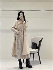 2021新品英伦风长款风衣，女装风衣，小车家