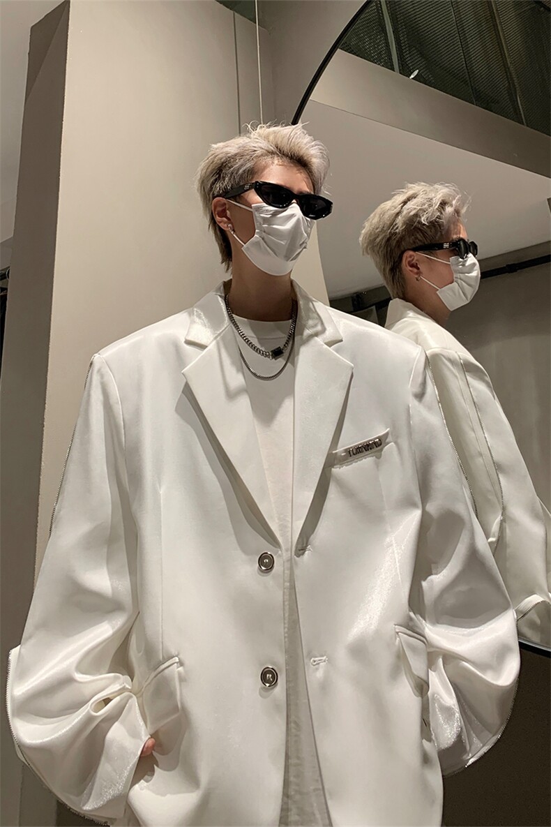 小众金属垫肩西装外套男设计感高级西服夹克XZ514-2-24234-P128,男装夹克,星座514-2(原B239)