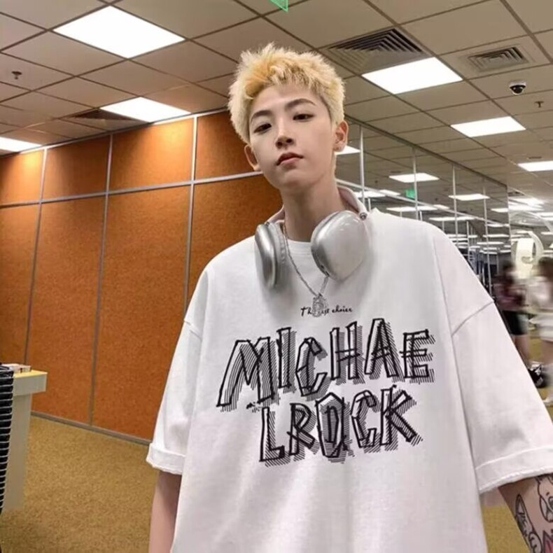 夏天圆领短袖T恤夏季新款2026年新款潮牌设计感印花男士体恤上衣，男装T恤，星座1409-3