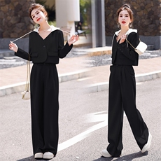 粉色休闲西装套装女春秋气质御姐高级感2025新款时尚阔腿裤两件套，女装套装/套裙，意芙