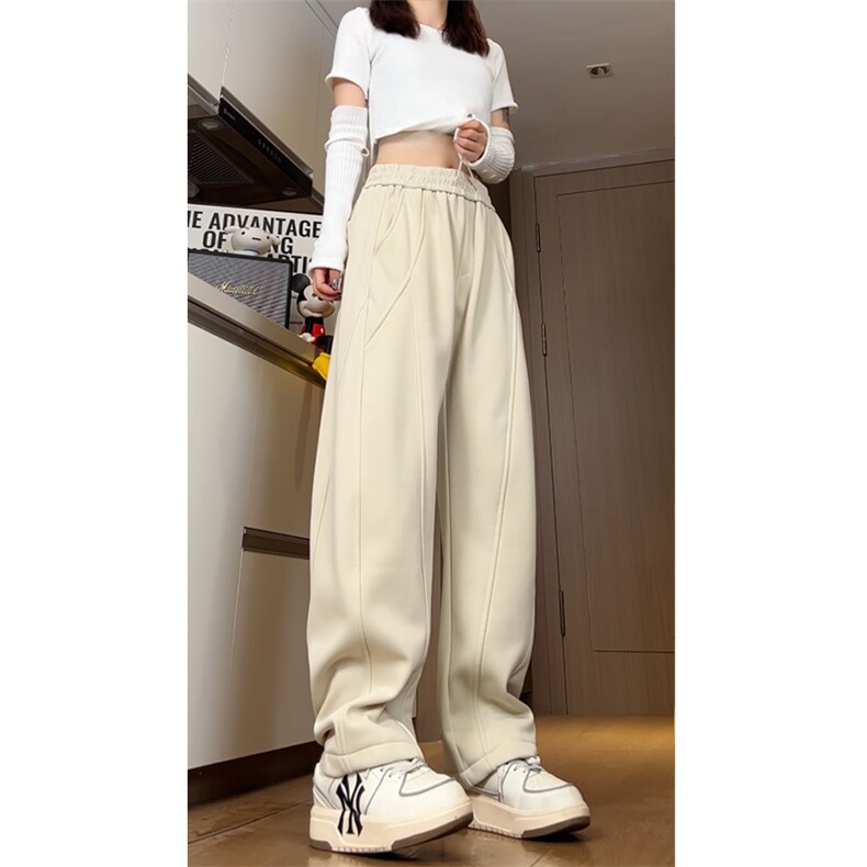 25新款男女480克重磅加绒加厚解构拼接弯刀卫裤504-K224-特P45,男装休闲裤,星座504