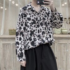 现货男装秋裤豹纹宽松潮流长袖衬衫上衣D201-DM113-P45，男装衬衫，电商D321-1