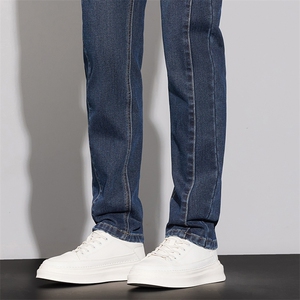 秋冬新款牛仔裤潮流时尚拼接修身小脚弹力休闲长裤男D7203-P50图片