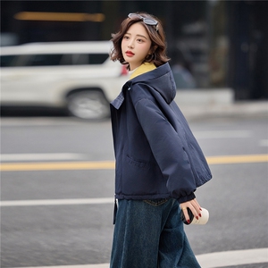 独特漂亮连帽冲锋衣夹棉厚外套女2025新款巨好看短款二棉衣棒球服图片