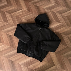 黑色羊羔绒座山雕棉服外套男款冬季加绒加厚cleanfit连帽毛领棉衣，男装棉衣，星座506A