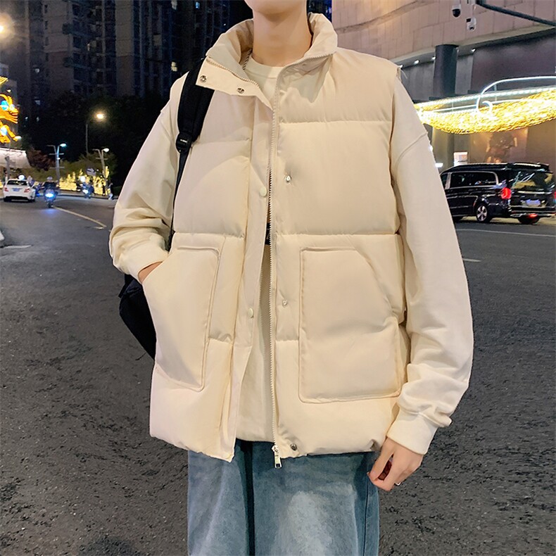 男士立领棉马甲冬季加厚纯色棉背心休闲外套潮流A266-WMJ621-P45图片
