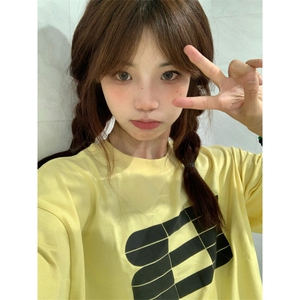 T574-P25 超显白潮字母印花纯棉短袖 男女同款情侣上衣图片