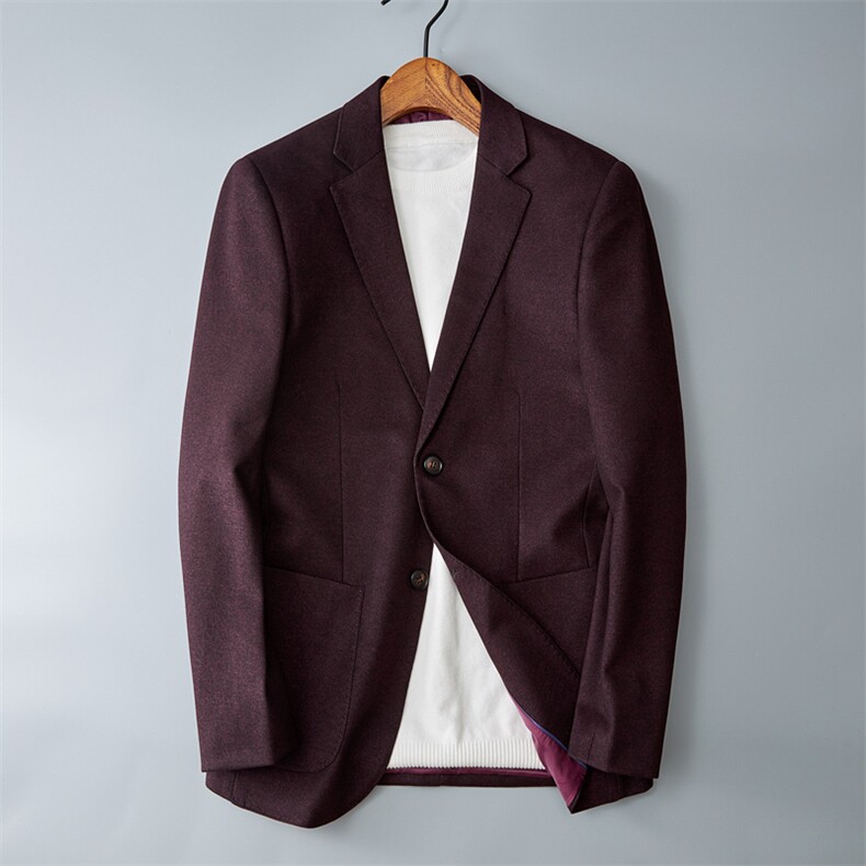 2020男士秋冬毛呢西装上衣单件外套商务休闲纯色西服87P155，男装西服，电商D225