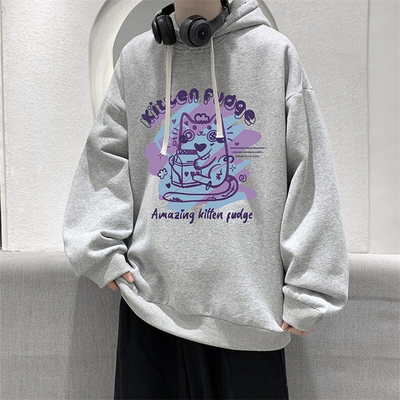 纯棉连帽卫衣男大码运动帽衫宽松薄WY2317-P35加绒款-P40,男装卫衣,电商A040