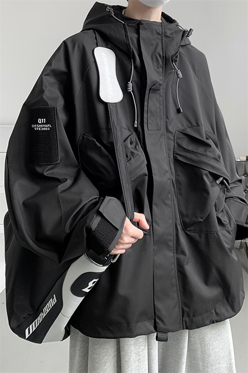 8XL-M特大码冲锋衣防水宽松工装风男夹克外套JK1306P90控118,男装夹克,电商D206-1