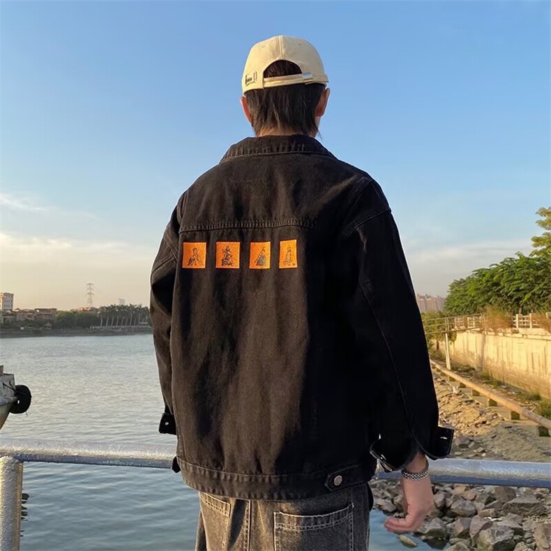 1506/QY80390/P44大码男装春秋季新款刺绣加肥加大宽松休闲夹克潮,男装夹克,星座1506