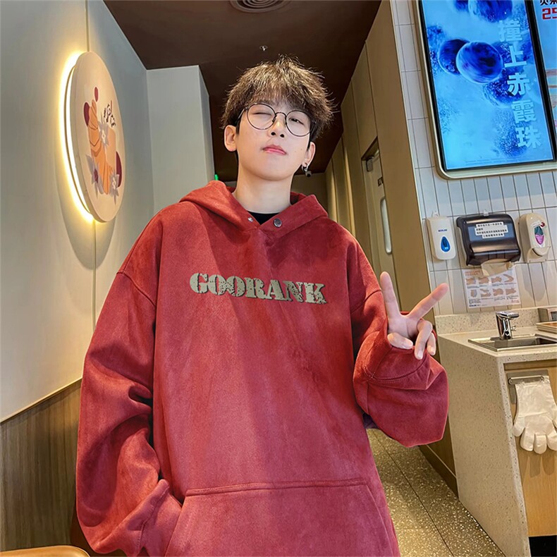 抖音得物深度库存重磅高品质印花麂皮绒连帽卫衣宽松外套AJP0102，女装短外套，电商A443