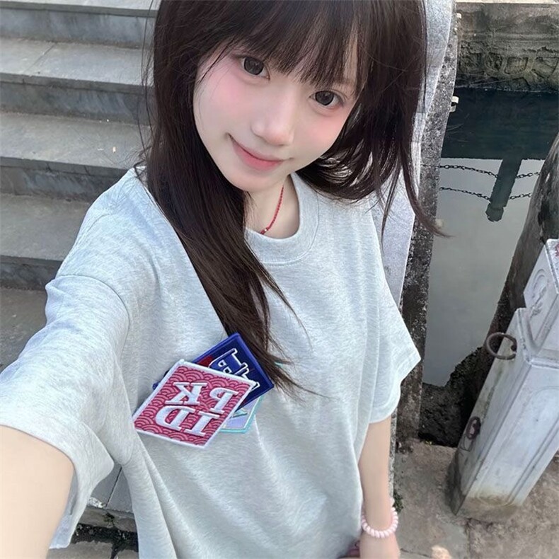 H0751-P38美式夏季魔术贴短袖T恤男女纯棉情侣宽松上衣,男装T恤,星座617A-2