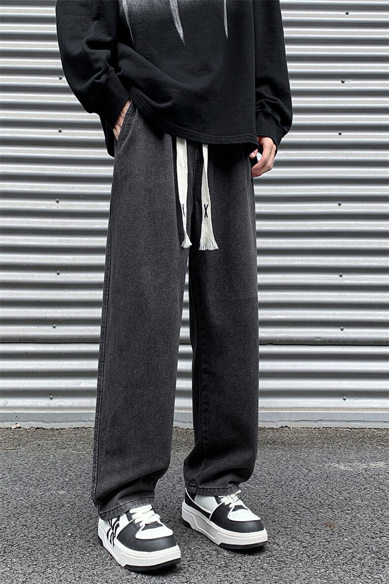 8XL-M牛仔裤男士直筒宽松特大码胖子阔腿裤男款长裤NZ110-P45控58,男装牛仔裤,电商D206-1