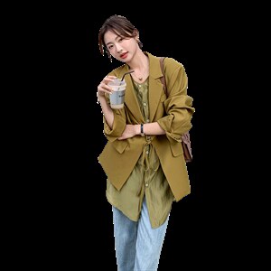 【现货】高品质拼纱假两件廓形西服251-603-P125-K188图片