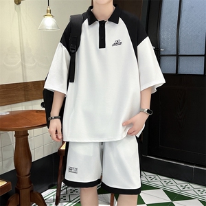 F345-P52 新款套装短袖五分短裤两件套休闲运动一整套装潮流搭配图片