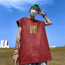 量大优供视频得物直播品230克夏季麂皮绒背心无袖T恤BJ275，男装背心/马甲，电商A486