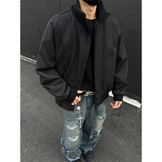 美式飞行服立领夹克男款痞帅短款外套棒球服潮504-W680-特P60控98，男装夹克，星座504
