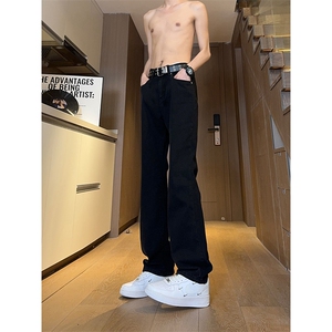 现货主推 渐变复古蓝微喇直筒松紧腰休闲牛仔裤男女K5809-P50控69图片