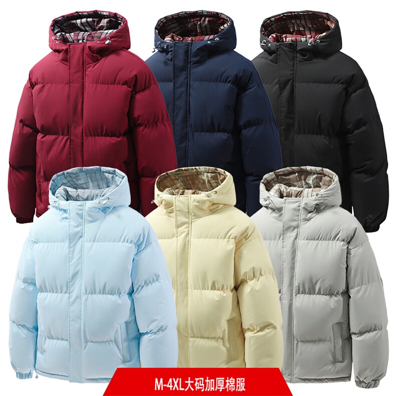 主推冬季clean棉服加绒加厚连帽短款棉衣男女 HZ8812-特P67不议价图片