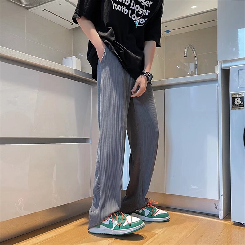 美式vibe运动裤子男春夏季港风宽松束脚冰丝卫裤A37P28,男装休闲裤,星座1116-2