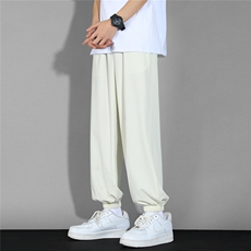 白底23新款夏季时尚百搭垂感休闲美式束脚裤子KZF135P35控58，男装休闲裤，电商A247-1