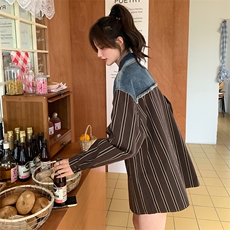 2024春季牛仔拼接外套女宽松休闲，女装短外套，秋水欣儿