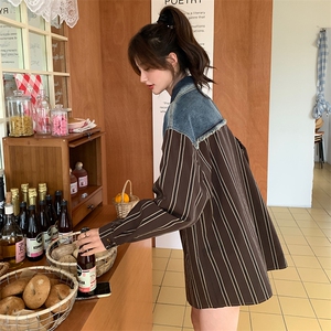 2024春季牛仔拼接外套女宽松休闲图片