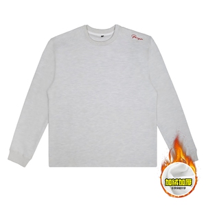 重磅加绒硬挺boxy男女美式高街蜂窝华夫格刺绣圆领长袖卫衣打底衫图片