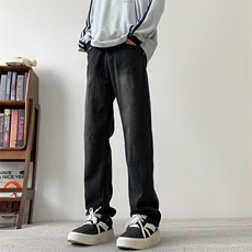 现货主推款加大码纯色直筒牛仔裤男XZ-310A-2BK305P50控78，男装牛仔裤，星座310A-2