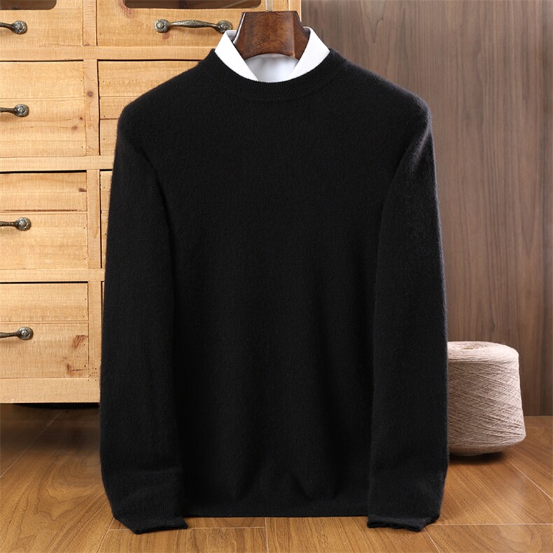 新款高端男开衫秋冬保暖百搭时尚圆领毛衣优雅商务休闲针织衫，男装羊绒开衫，暖钟情羊绒