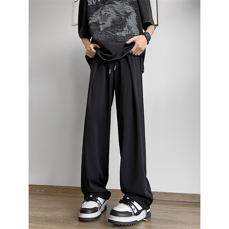 X2398-TP3558夏季港风2025薄款宽松垂感冰丝休闲运动裤子男，女装休闲裤，电商A102