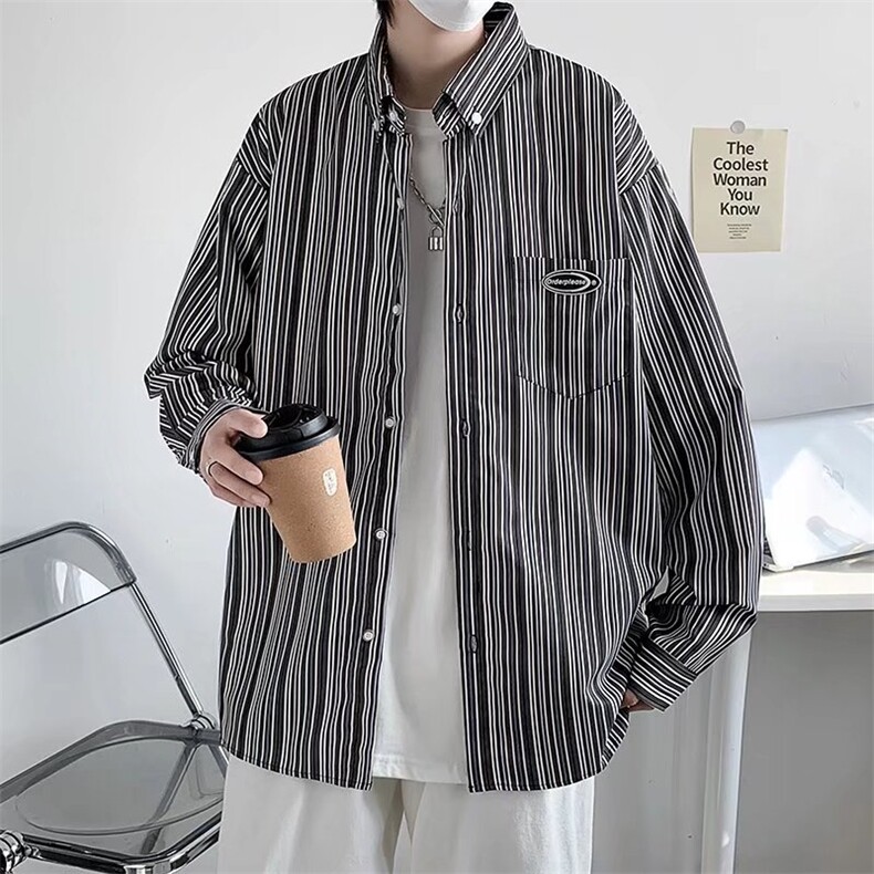 长袖衬衫春款男港风潮流C305P33,男装衬衫,星座1116-2