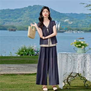 【现货！！！】文艺天丝棉麻两件套女夏季图片