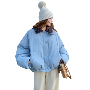 2025冬季新款工装羊羔毛领羽绒服外套90绒2C375-2524-P305-K488图片
