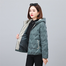 2023新款时尚休闲连帽羽绒服修身显瘦保暖外套，女装羽绒服，依恋蒂丝