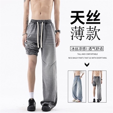 B221美式ins高街宽松直筒莱赛尔冰丝牛仔裤LK25517-特P45控88，男装牛仔裤，电商B221