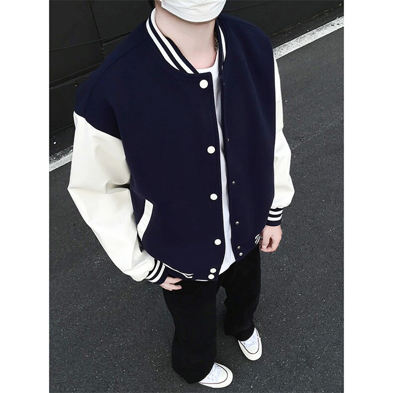 模特-美式棒球服男士秋新款百搭夹克外套9112-P80,男装夹克,电商B380（原B361）