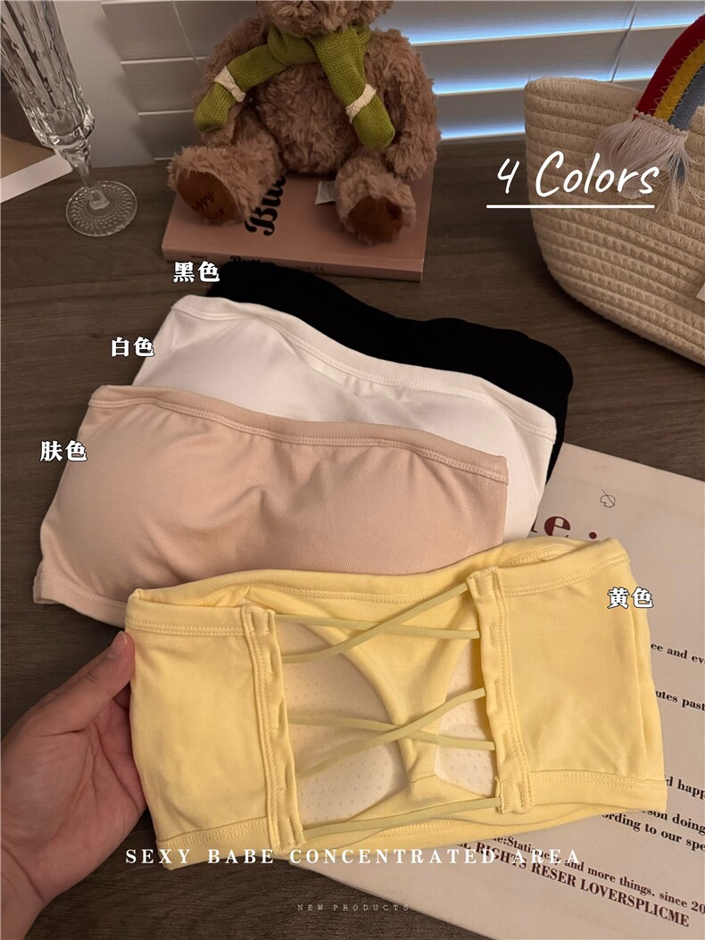 夏季吊带背心运动裹胸固定杯文胸美背防走光抹胸女,女装背心吊带,梦白服饰厂