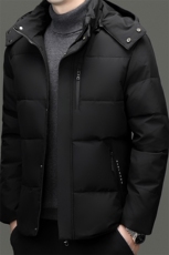 秋冬季白鸭绒羽绒服休闲男士短款加厚可脱卸帽时尚保暖男外套，男装羽绒服，钱塘6003（原4033）