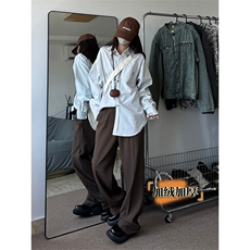 中性直筒垂感西裤加绒加厚休闲裤310A-2BK335P55常规p45控68，男装休闲裤，星座310A-2